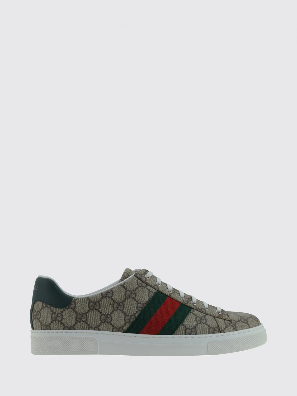 GUCCI Ace Low-Top Sneakers in GG Supreme Fabric with Monogram GUCCI Ace Low-Top Sneakers in GG Supreme Fabric with Monogram