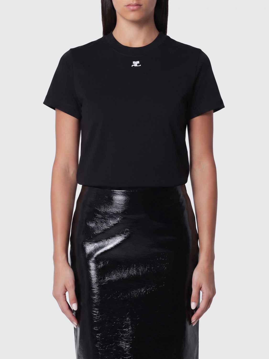 COURRÈGES T-Shirts Donna colore Nero