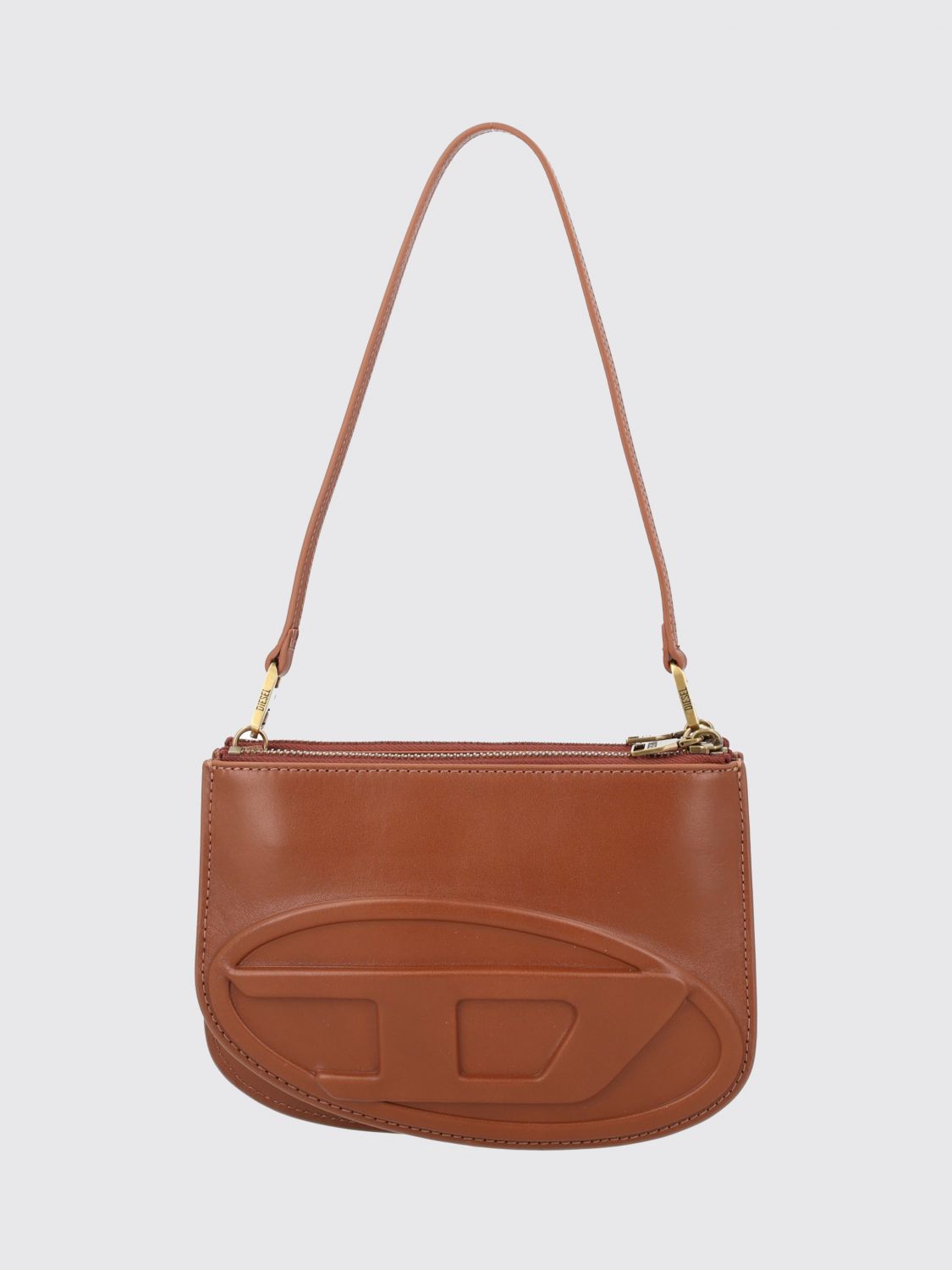 DIESEL 1DR Mini Smooth Leather Shoulder Bag with Oval D Logo Plaque