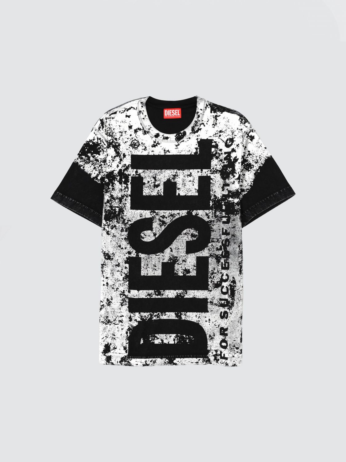 DIESEL Boy's Cotton T-Shirt with Abstract Logo Print　DIESEL ボーイズ コットン Tシャツ アブストラクトロゴプリント DIESEL