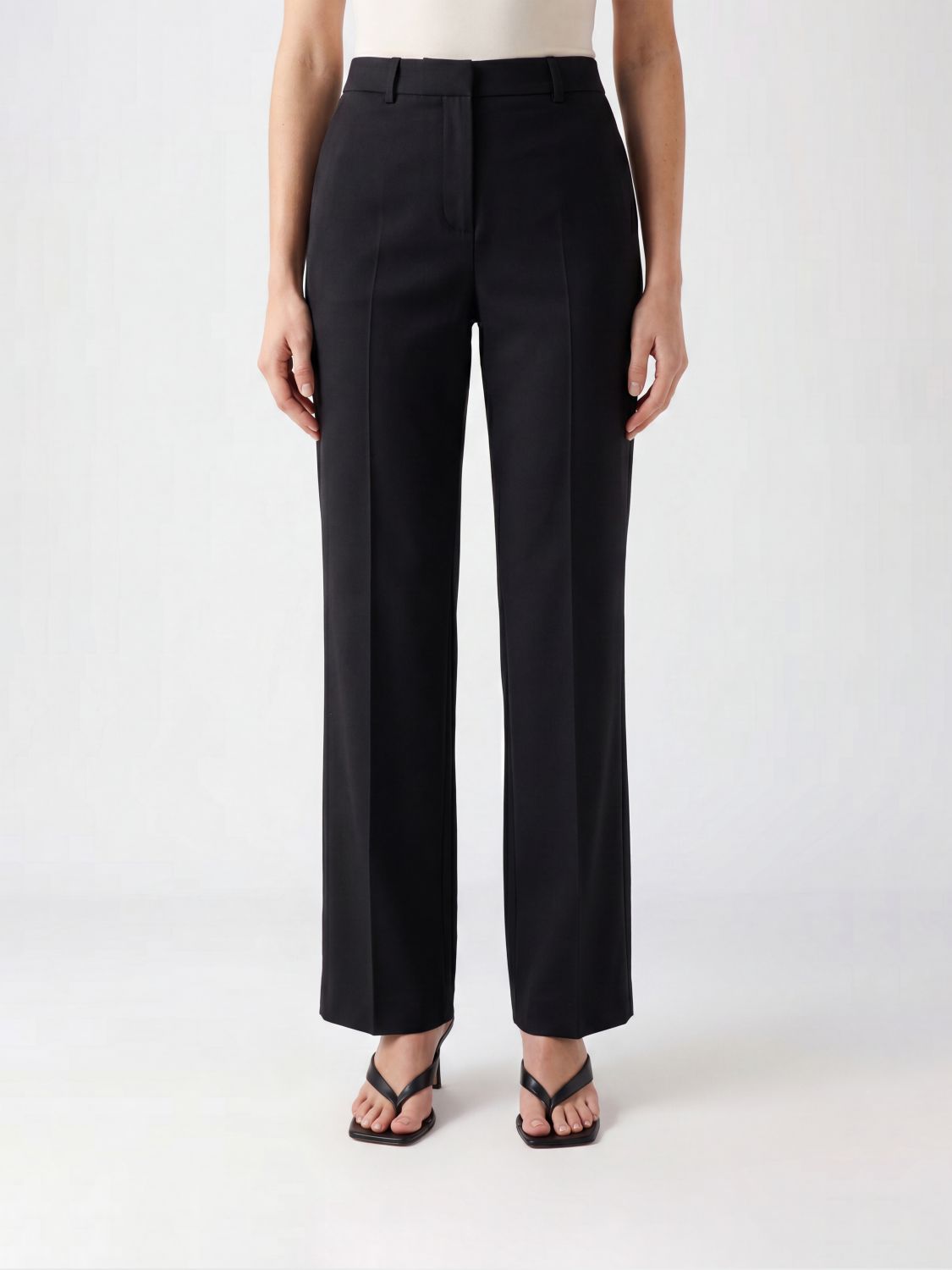 MOSCHINO COUTURE Pantaloni straight in lana a vita bassa con pince