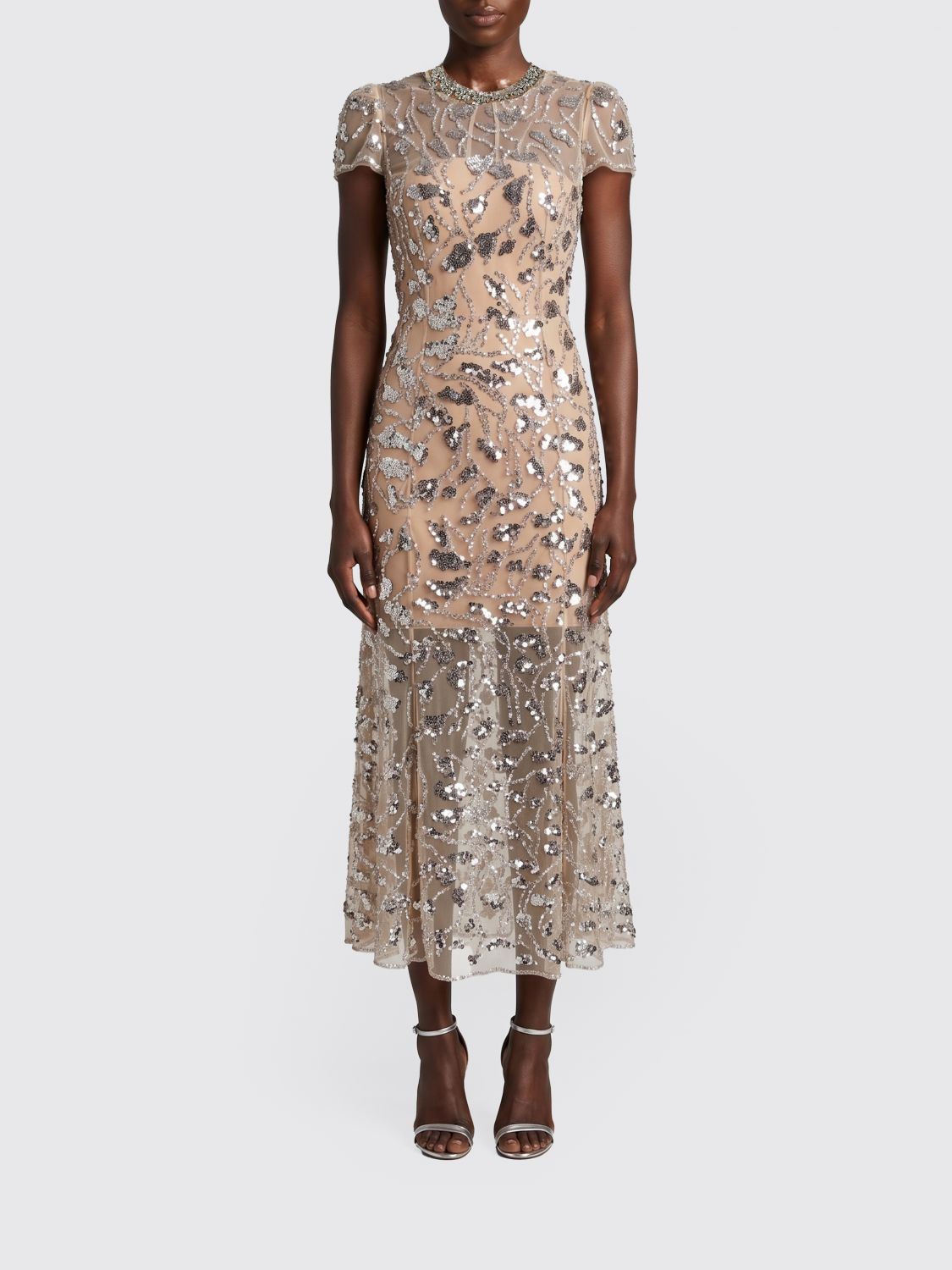 SELF-PORTRAIT Dress Woman color Silver
