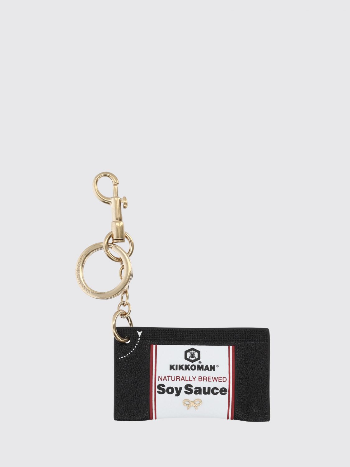 ANYA HINDMARCH Kikkoman Printed Grained Leather Keychain Charm　ANYA HINDMARCH キッコーマン プリント グレイン レザー キーチェーン チャーム ANYA