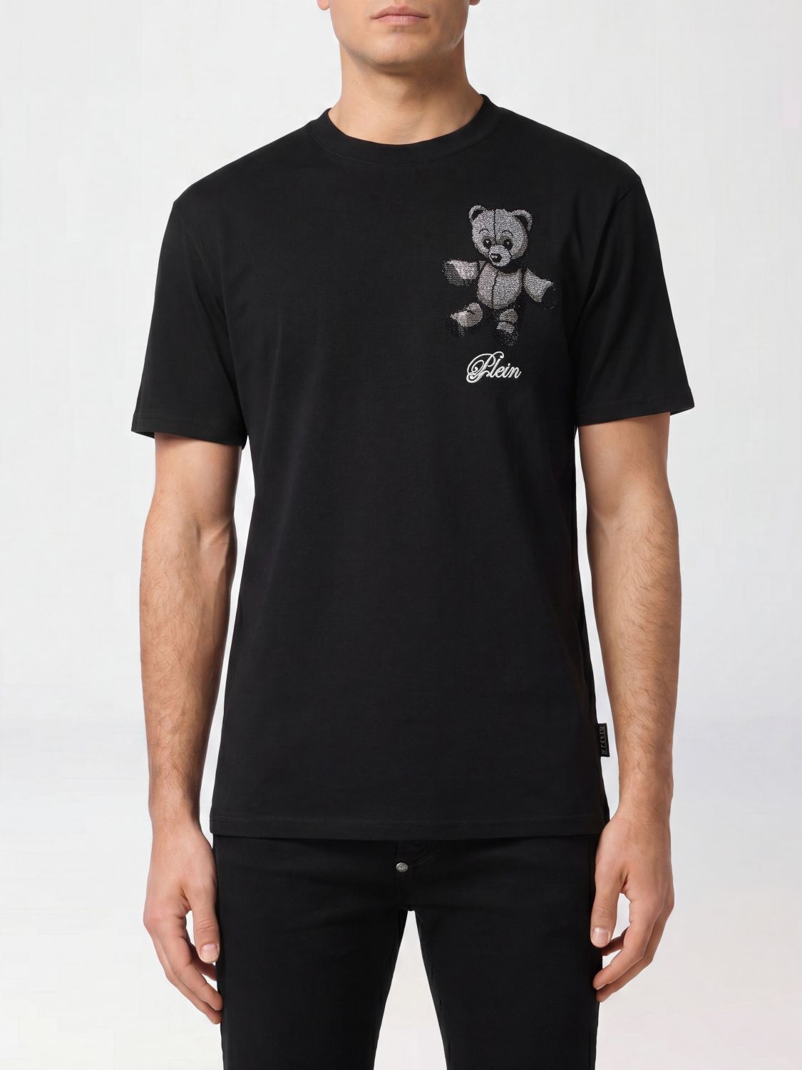 PHILIPP PLEIN T-shirt in cotone con stampa Teddy Bear e logo posteriore