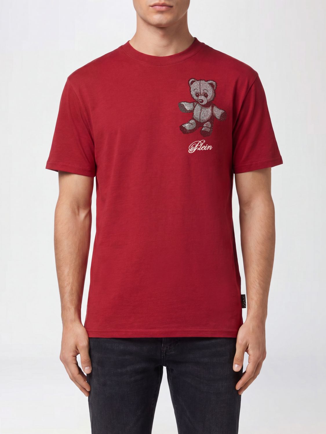 PHILIPP PLEIN T-shirt in cotone con stampa Teddy Bear e logo posteriore