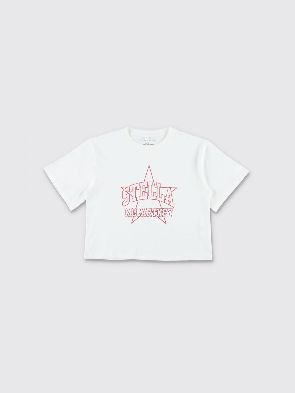 STELLA MCCARTNEY KIDS Boy's Cropped Cotton T-shirt with Printed Logo　STELLA MCCARTNEY KIDS ボーイズ ロゴプリント クロップドコットン Tシャツ STELLA