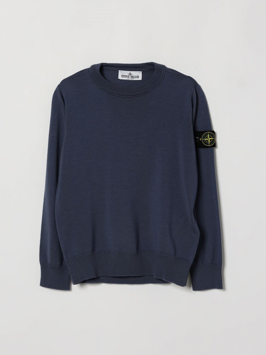 STONE ISLAND JUNIOR Maglia girocollo da bambino in lana vergine