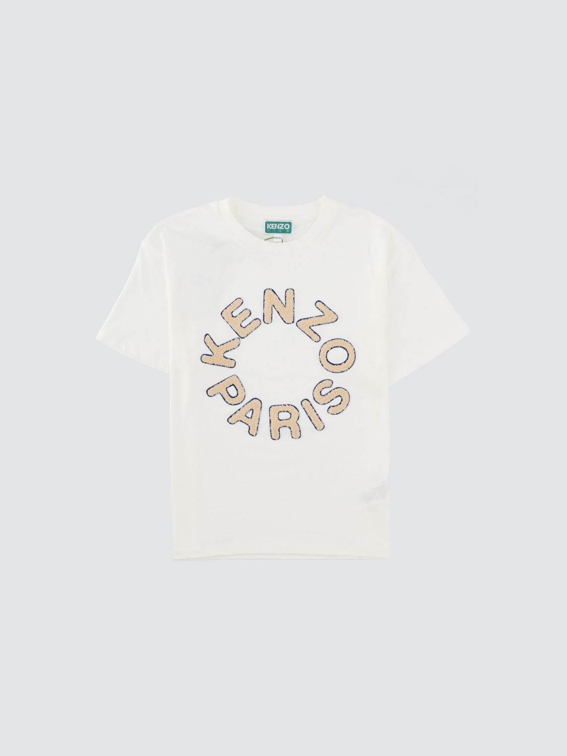 KENZO Boy's Cotton T-Shirt with Front Logo Print