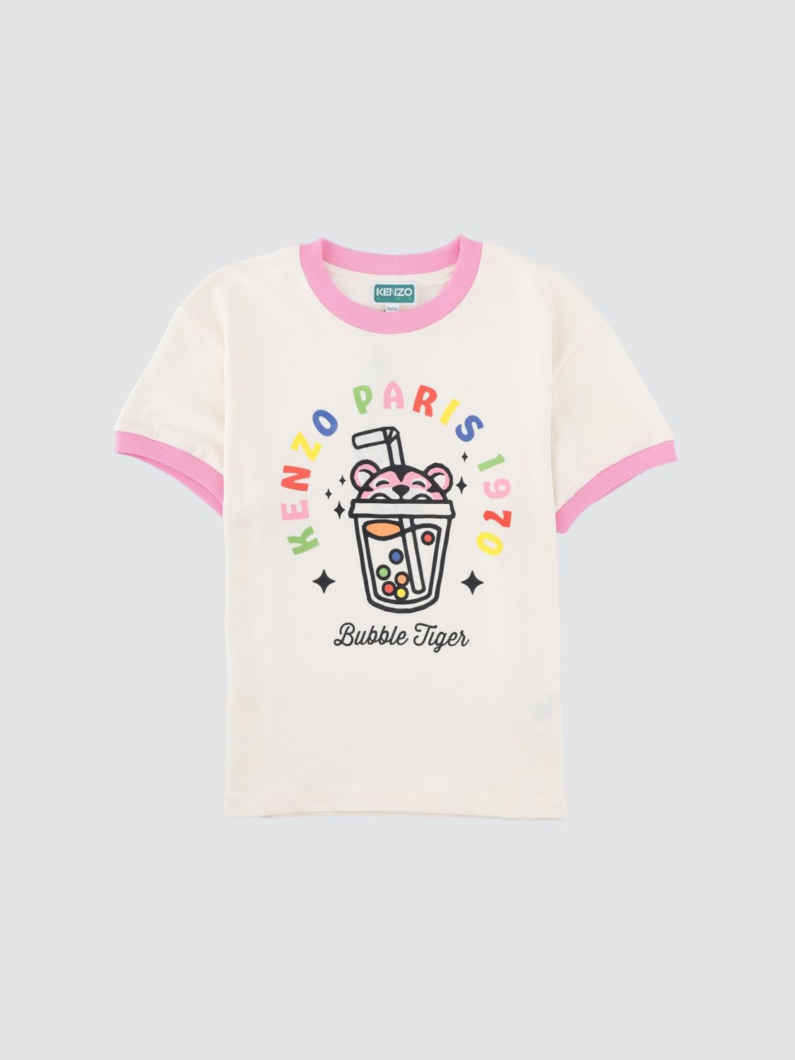 KENZO Boys' Graphic Print Cotton T-shirt with Contrast Trims