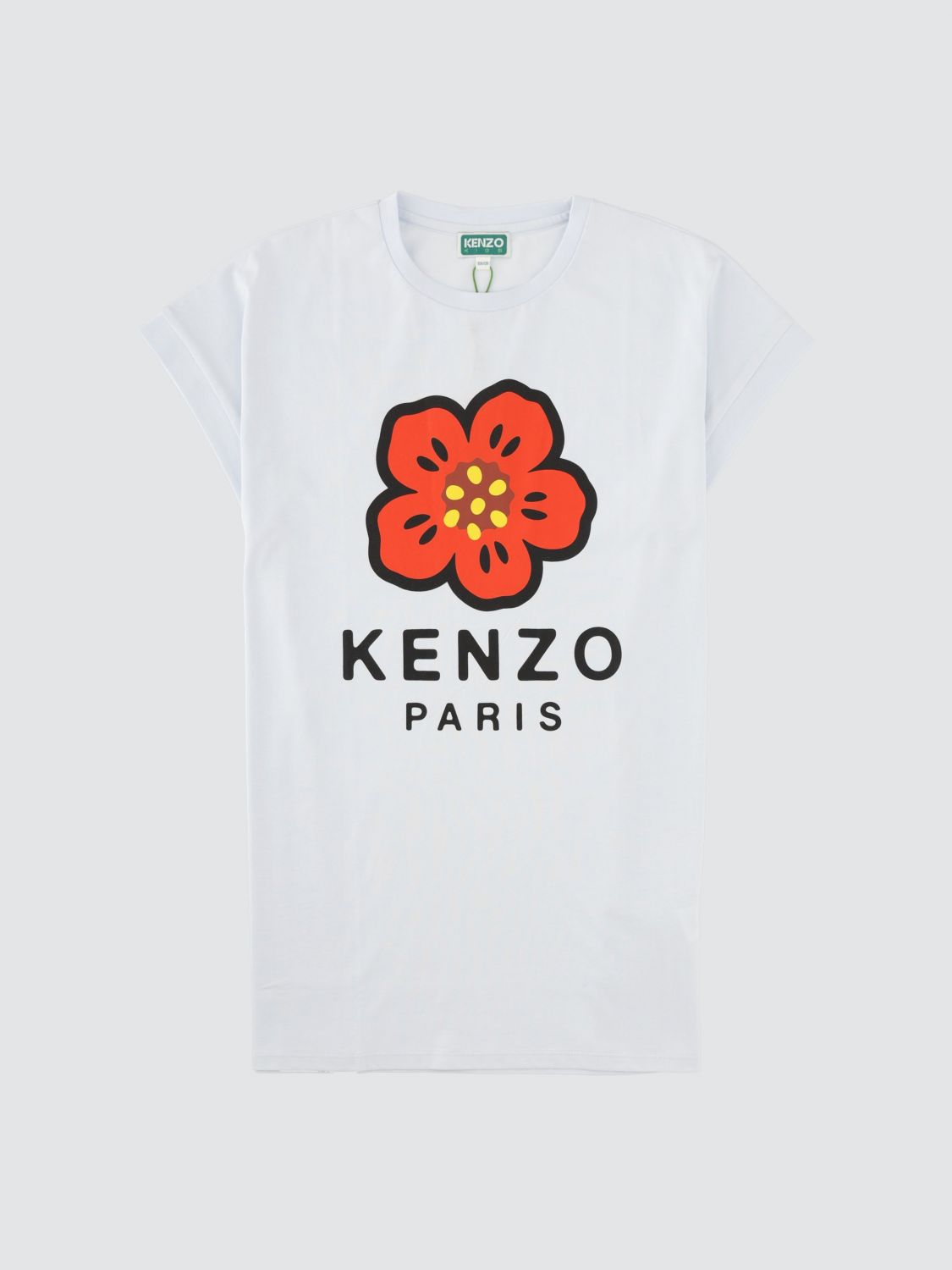 KENZO Girls' Contrast Logo Cotton T-shirt Mini Dress