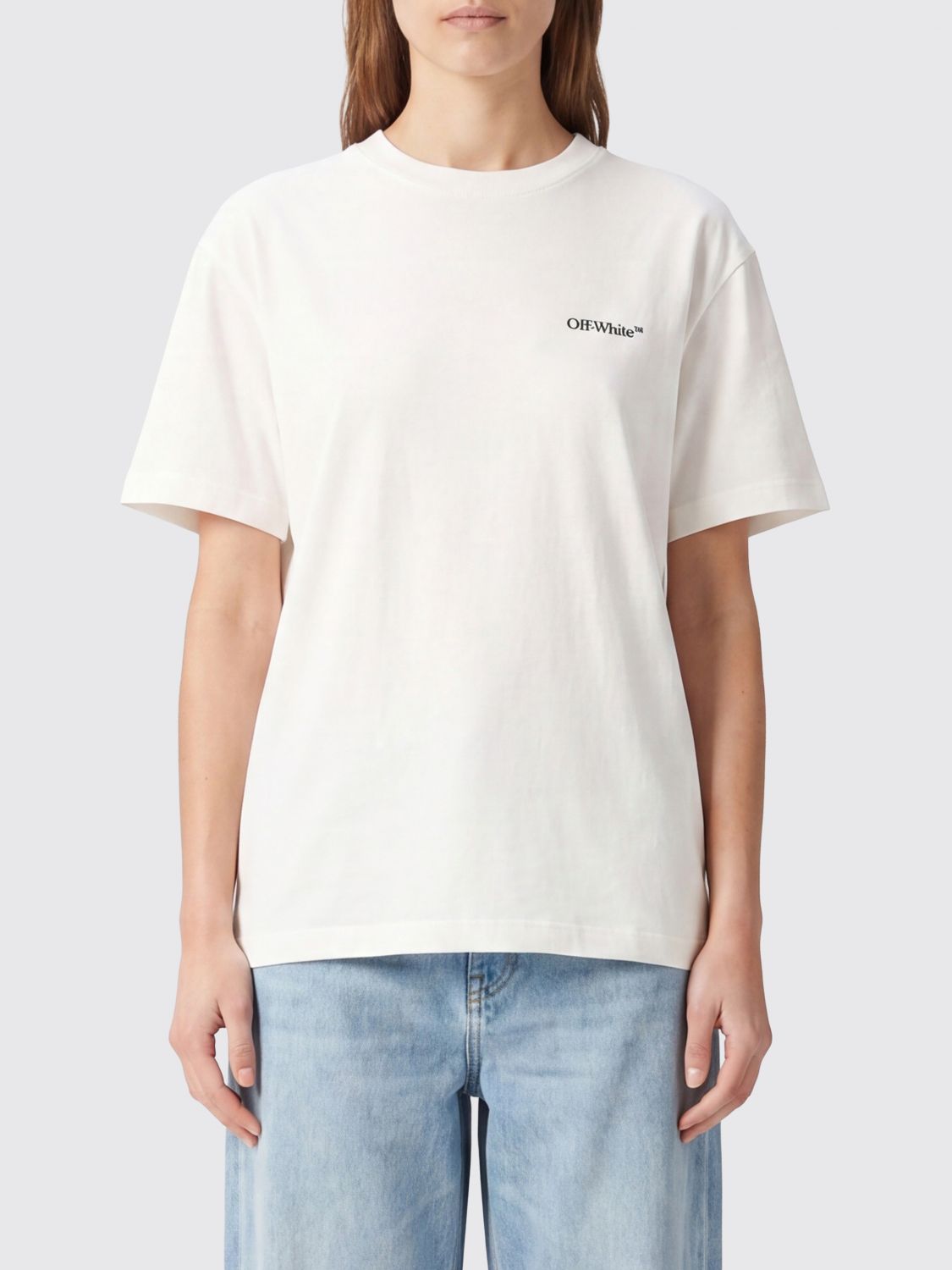 Off-White T-shirt in cotone con iconico logo Arrow posteriore