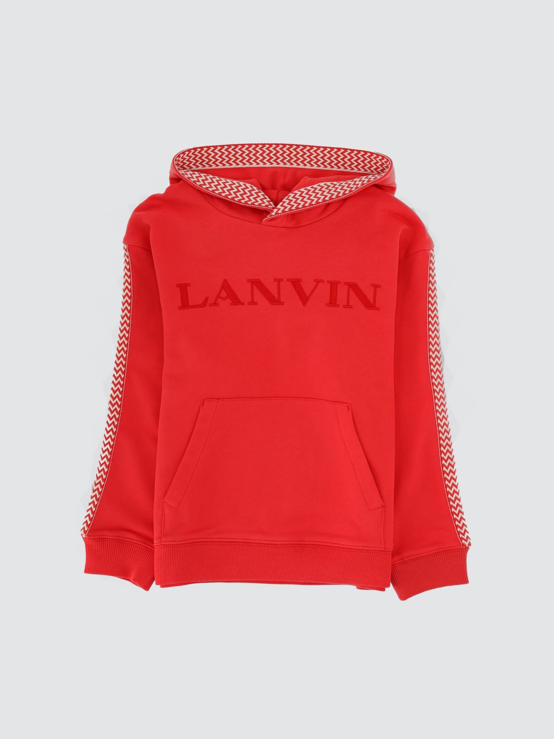 LANVIN Felpa con cappuccio da bambino in cotone con tasca a marsupio