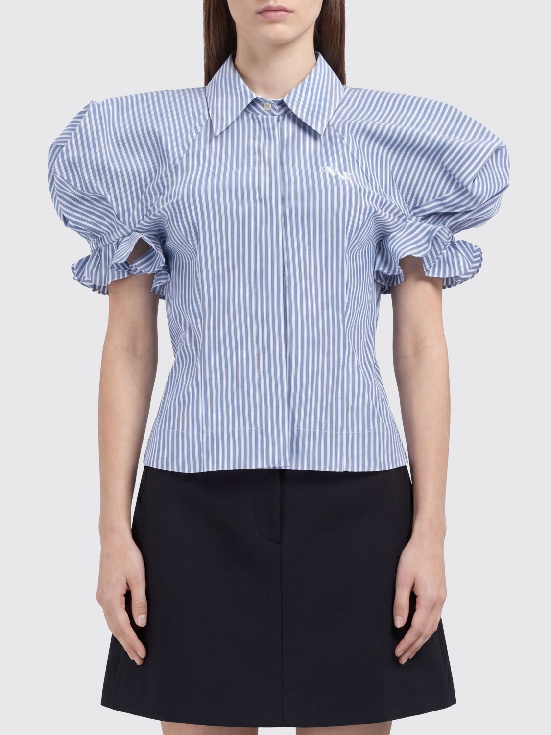 VIVIENNE WESTWOOD Striped Cotton Shirt with Balloon Sleeves