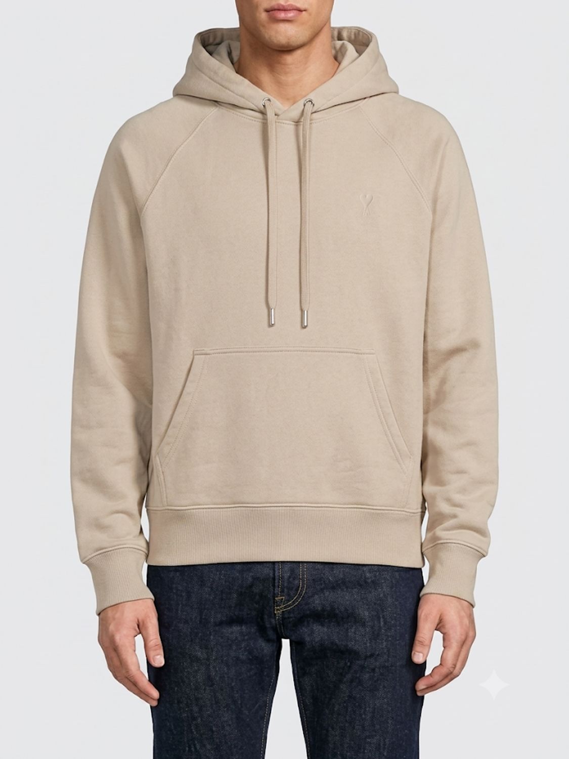 AMI PARIS Relaxed Fit Cotton Hoodie with Dropped Shoulders and Kangaroo Pocket　AMI PARIS ドロップショルダーとカンガルーポケット付きリラックスフィットコットンパーカー AMI