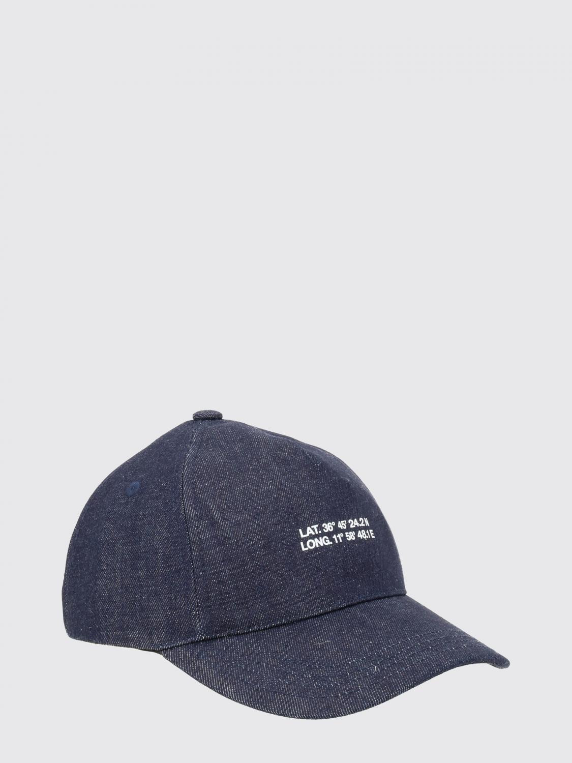 A. P.C. Cappello da baseball in denim di cotone con stampa grafica