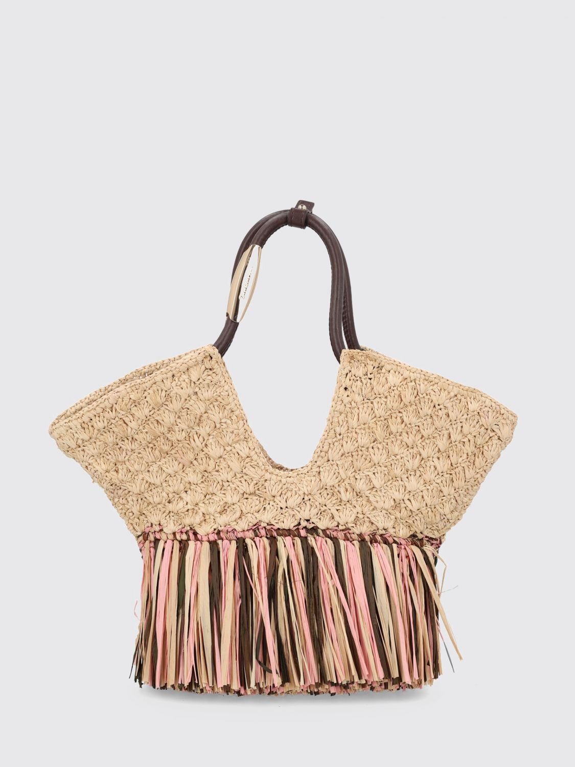 Zimmermann ZIMMERMANN Goldentime Striped Crochet Raffia Handbag with Fringes　ZIMMERMANN ゴールデンタイム ストライプ かぎ針編みラフィア ハンドバッグ フリンジ付き