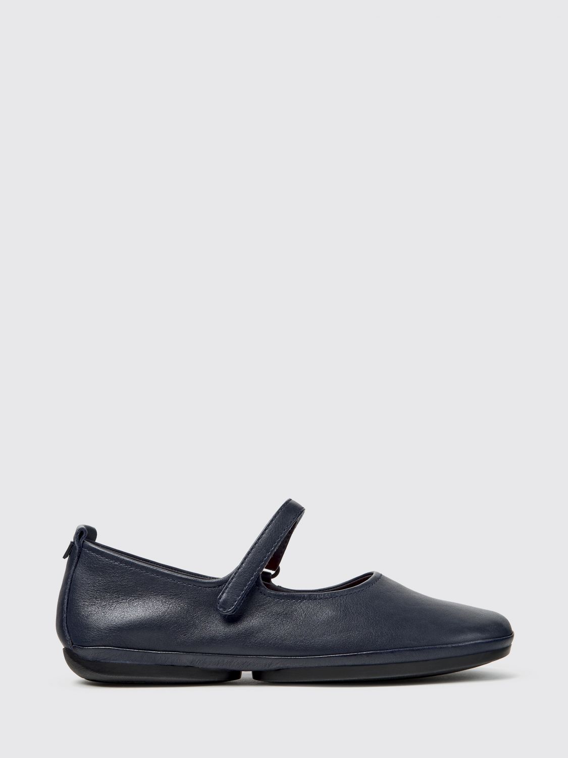 CAMPER Right Nina Calfskin Leather Mary Jane Flats with Hook-and-Loop Closure