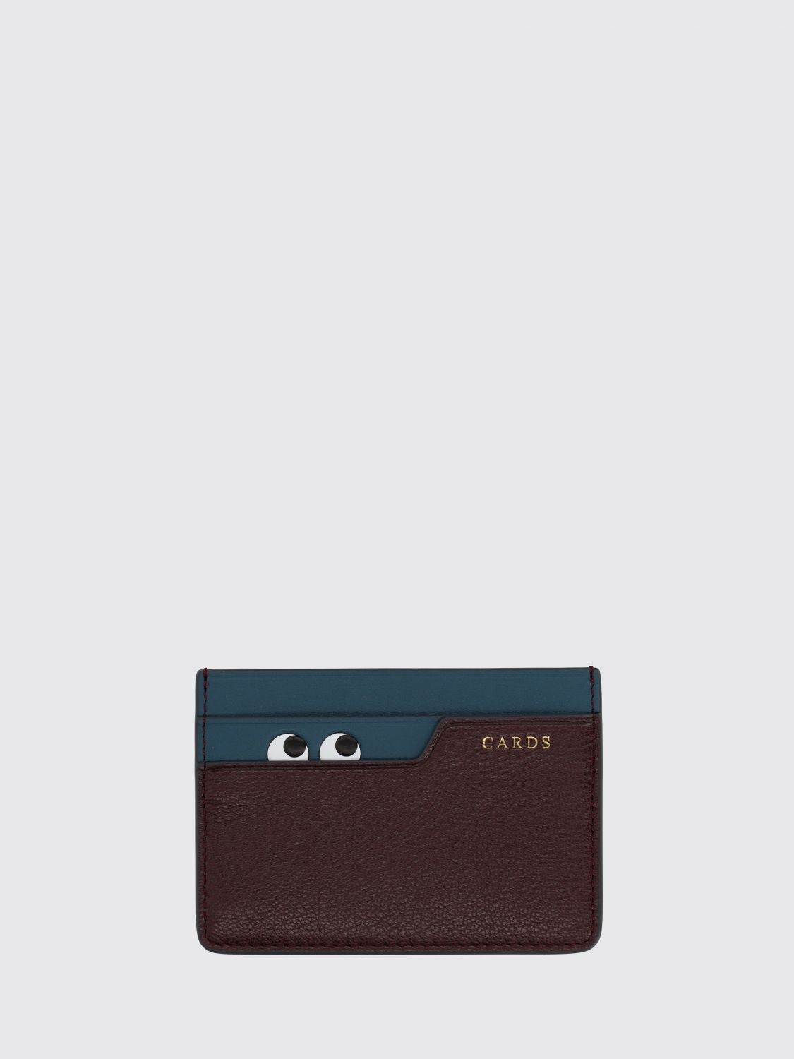 ANYA HINDMARCH Grained Leather Card Holder with Graphic Print and Five Slots　ANYA HINDMARCH グレインレザー カードホルダー グラフィックプリントと5つのスロット付き ANYA