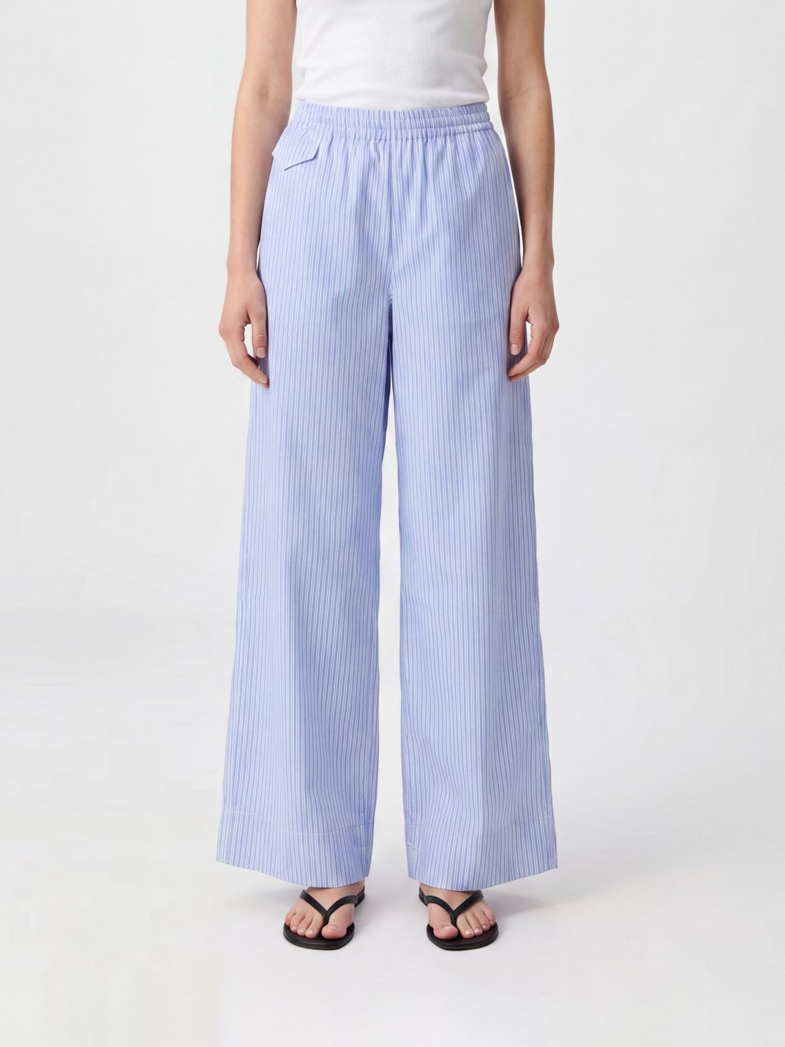 A. P.C. Striped Wide-Leg Cotton Jogging Trousers　A.P.C.ストライプ ワイドレッグ コットン ジョギング パンツ A.