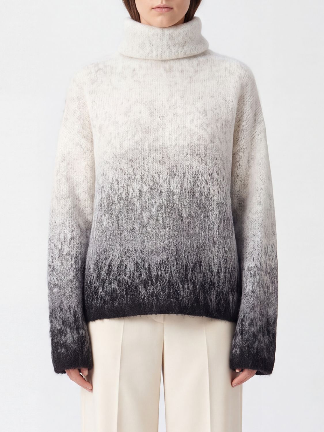 LIU JO Dolcevita relaxed fit in misto lana e alpaca con motivo astratto