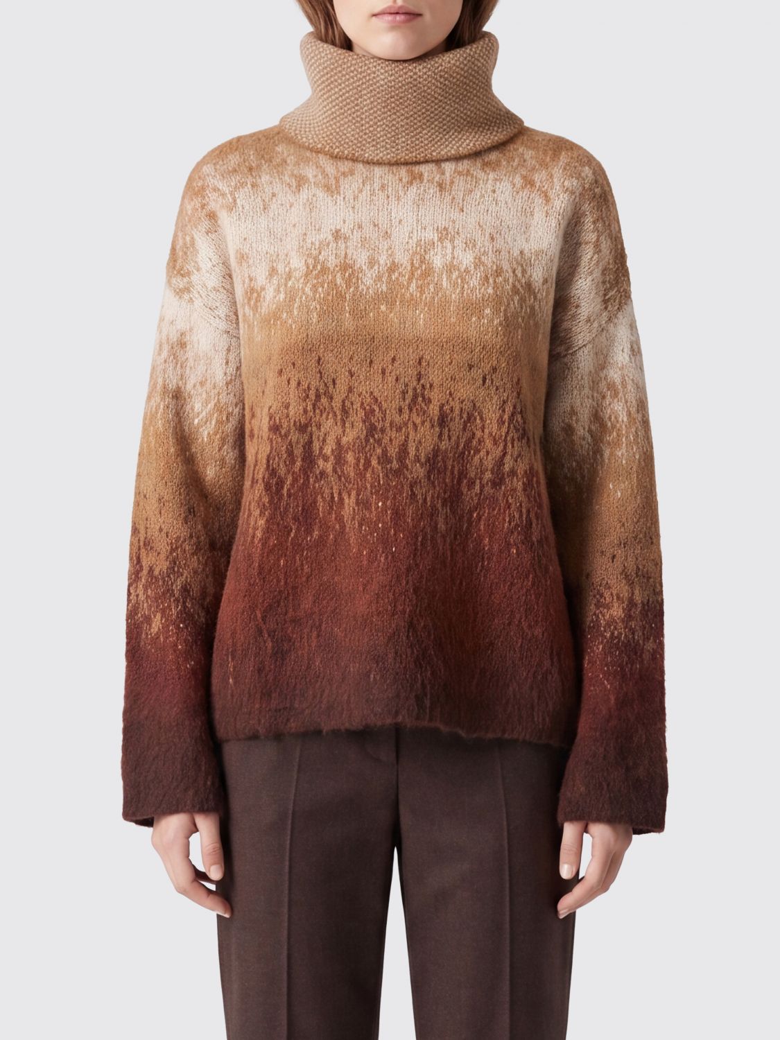 LIU JO Abstract Pattern Relaxed Fit Wool and Alpaca Blend Jumper