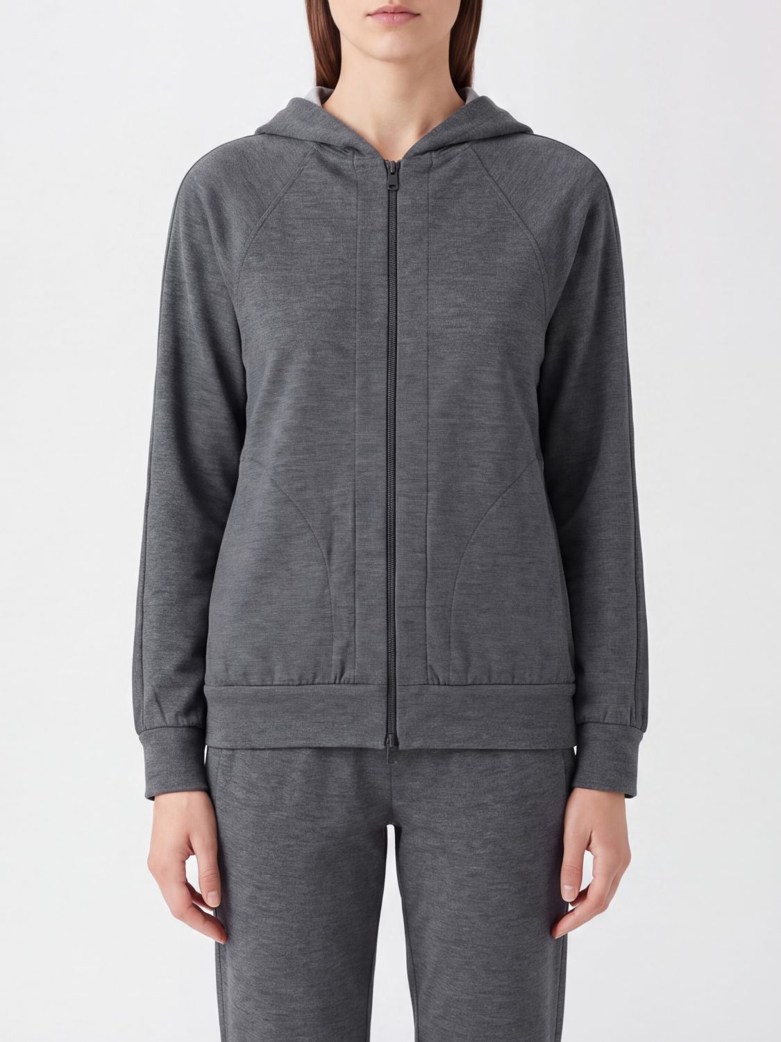 Brunello Cucinelli Cotton and Silk Zip-Up Hoodie with Slit Pockets