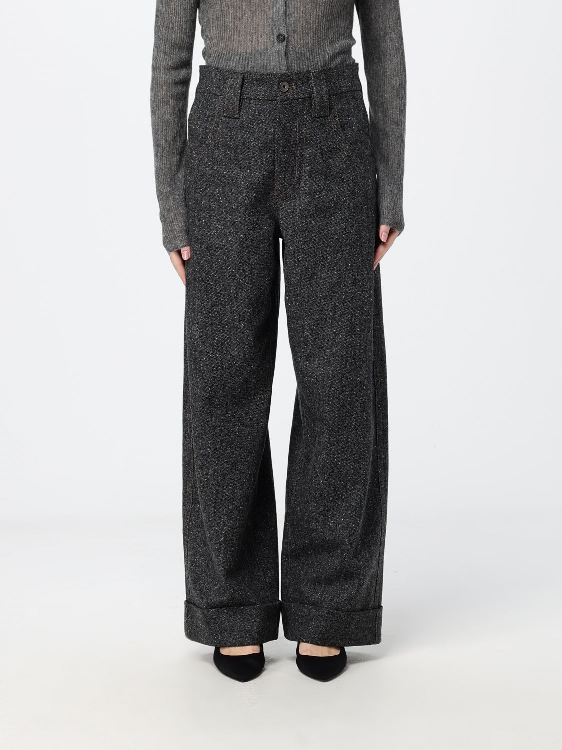 BRUNELLO CUCINELLI High-Waisted 5-Pocket Wool Blend Trousers