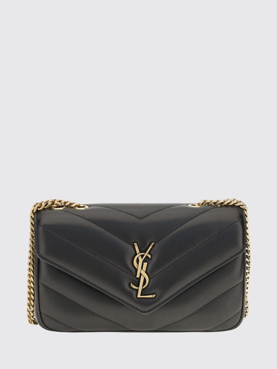 SAINT LAURENT LouLou Matelassé Leather Shoulder Bag with Chevron Quilting