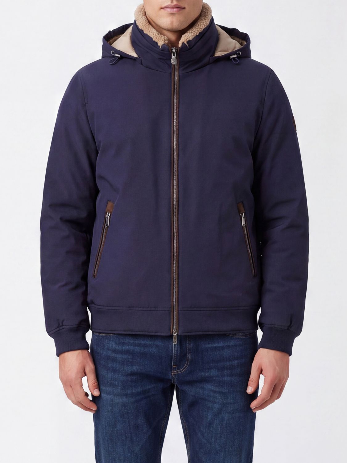 BRUNELLO CUCINELLI Stretch Nylon Down Jacket with Detachable Hood