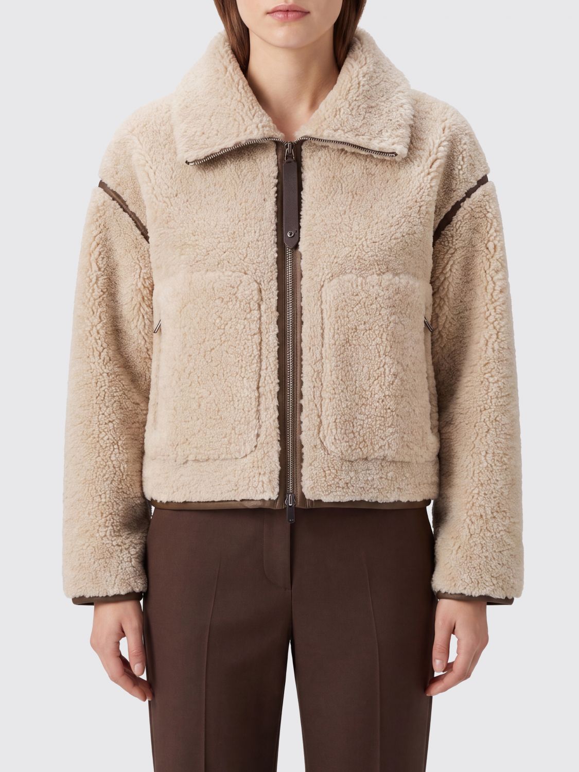 PINKO Fur Coat Woman color White