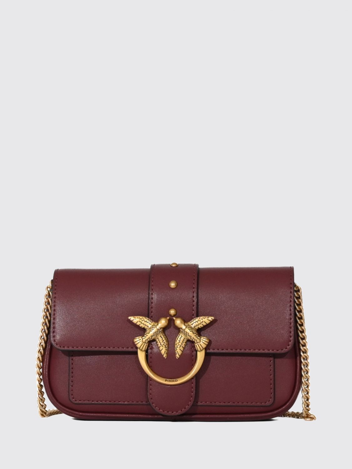 PINKO Mini borsa a tracolla Love Bag One in pelle con logo Love Birds