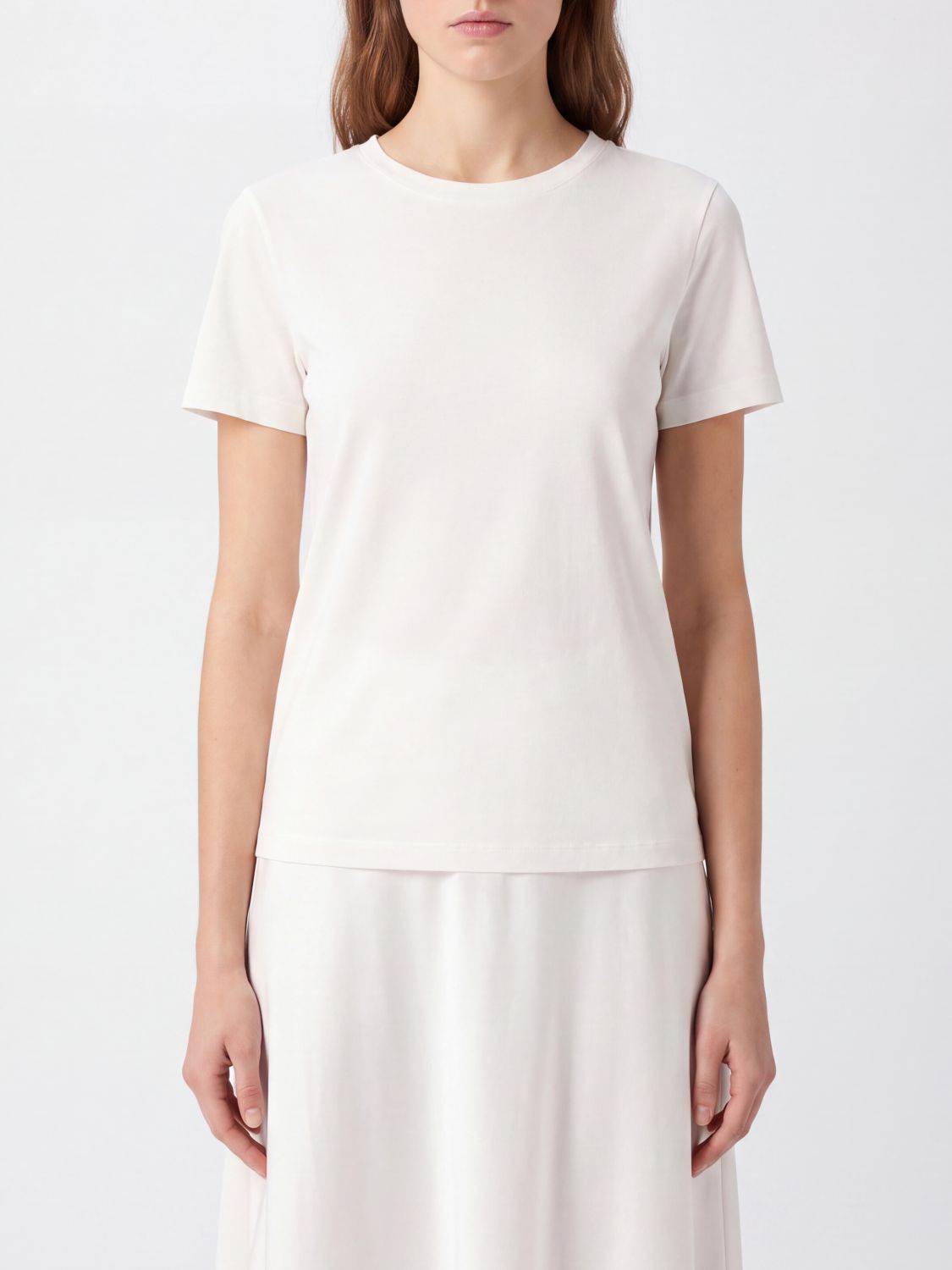 'S Max Mara Crewneck T-shirt in Cotton Blend with Dropped Shoulders