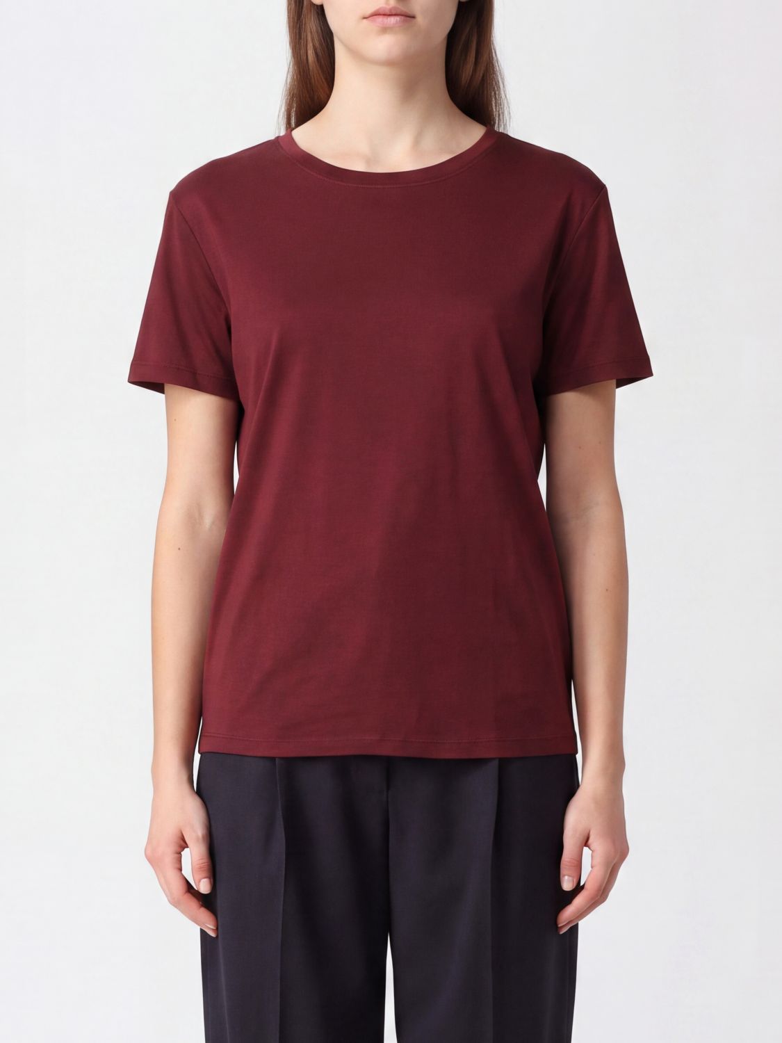 'S Max Mara Crewneck T-shirt in Cotton Blend with Dropped Shoulders
