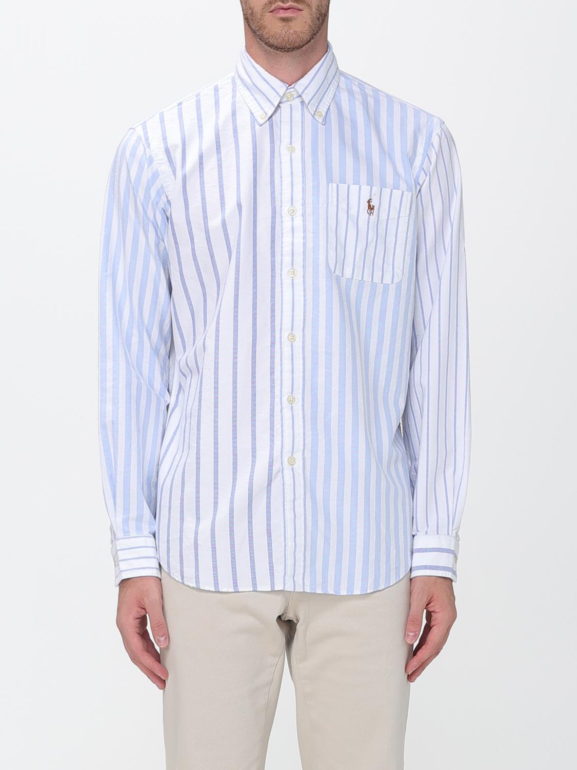 Polo Ralph Lauren Striped Cotton Shirt with Button-Down Collar · L