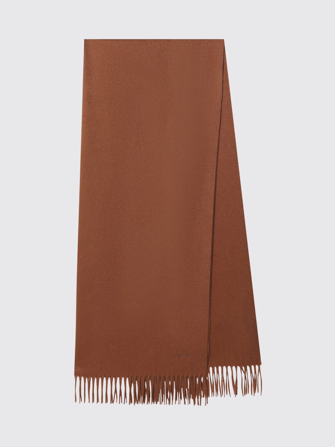 MAX MARA Sciarpa Baci in puro cashmere con logo ricamato e frange