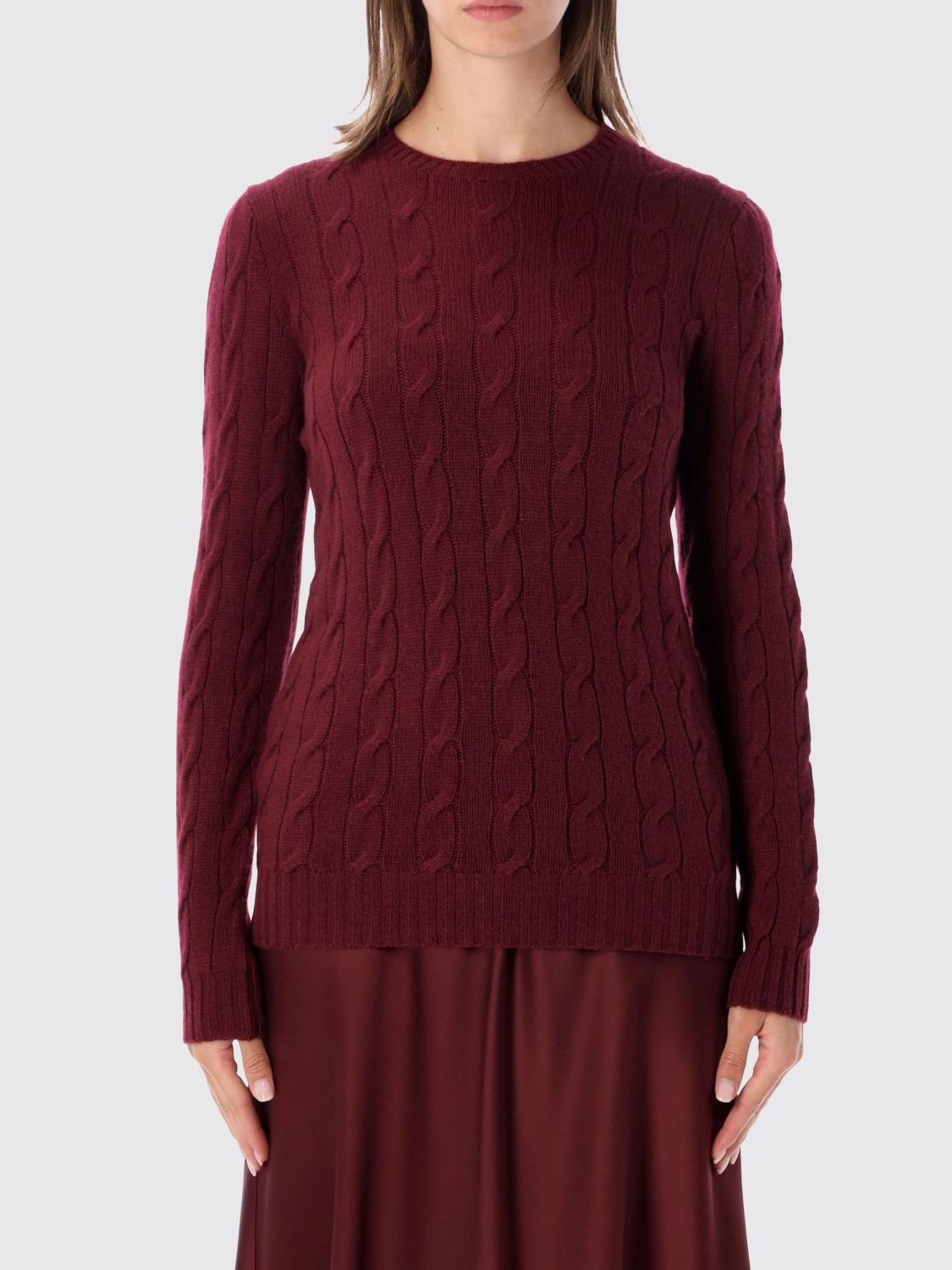 RALPH LAUREN Maglia girocollo slim fit in puro cashmere