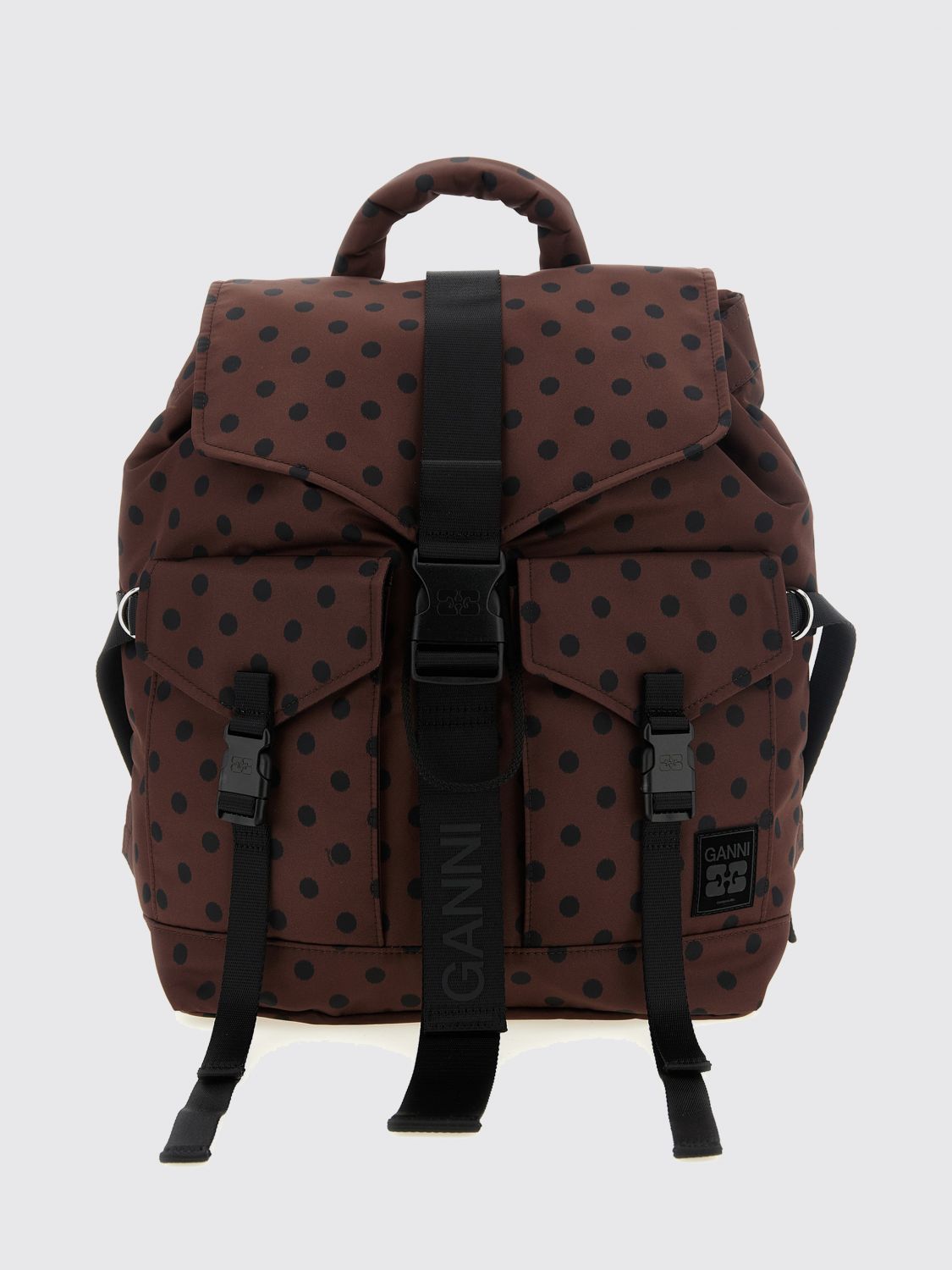 GANNI Backpack Woman color Brown