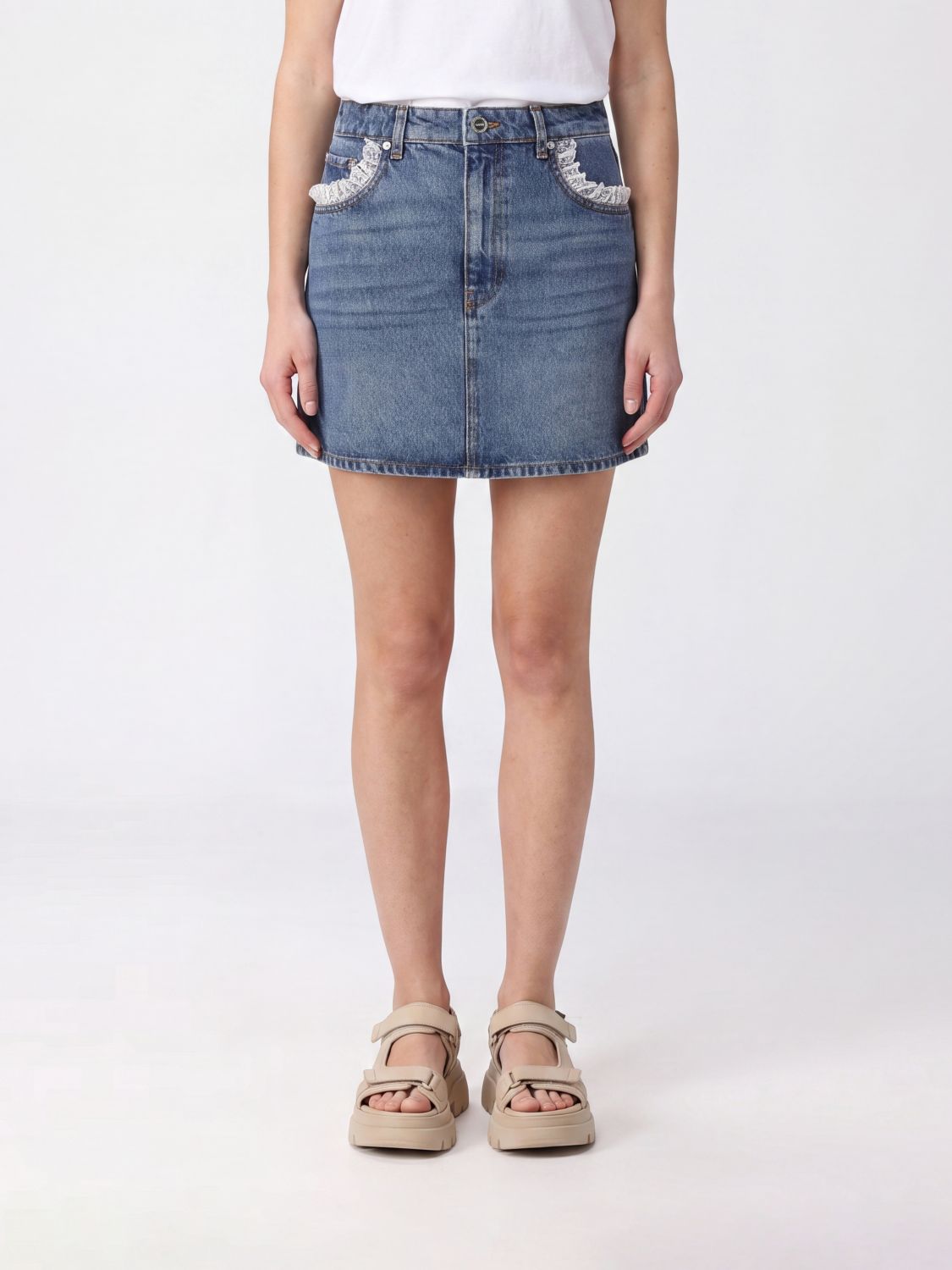 GANNI Skirt Woman color Blue