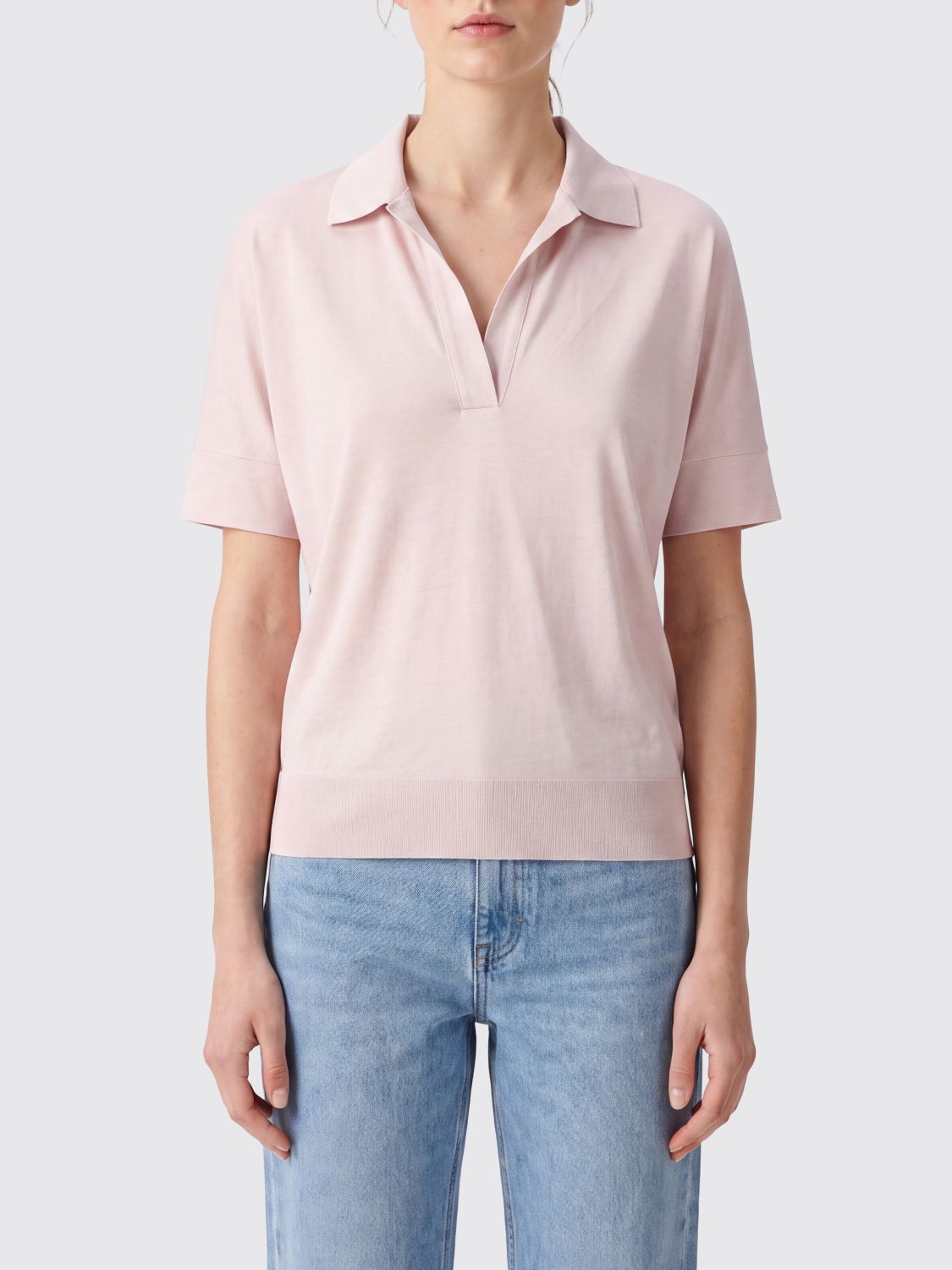 HERNO Slim Fit Lyocell Knit Polo Shirt with French Collar