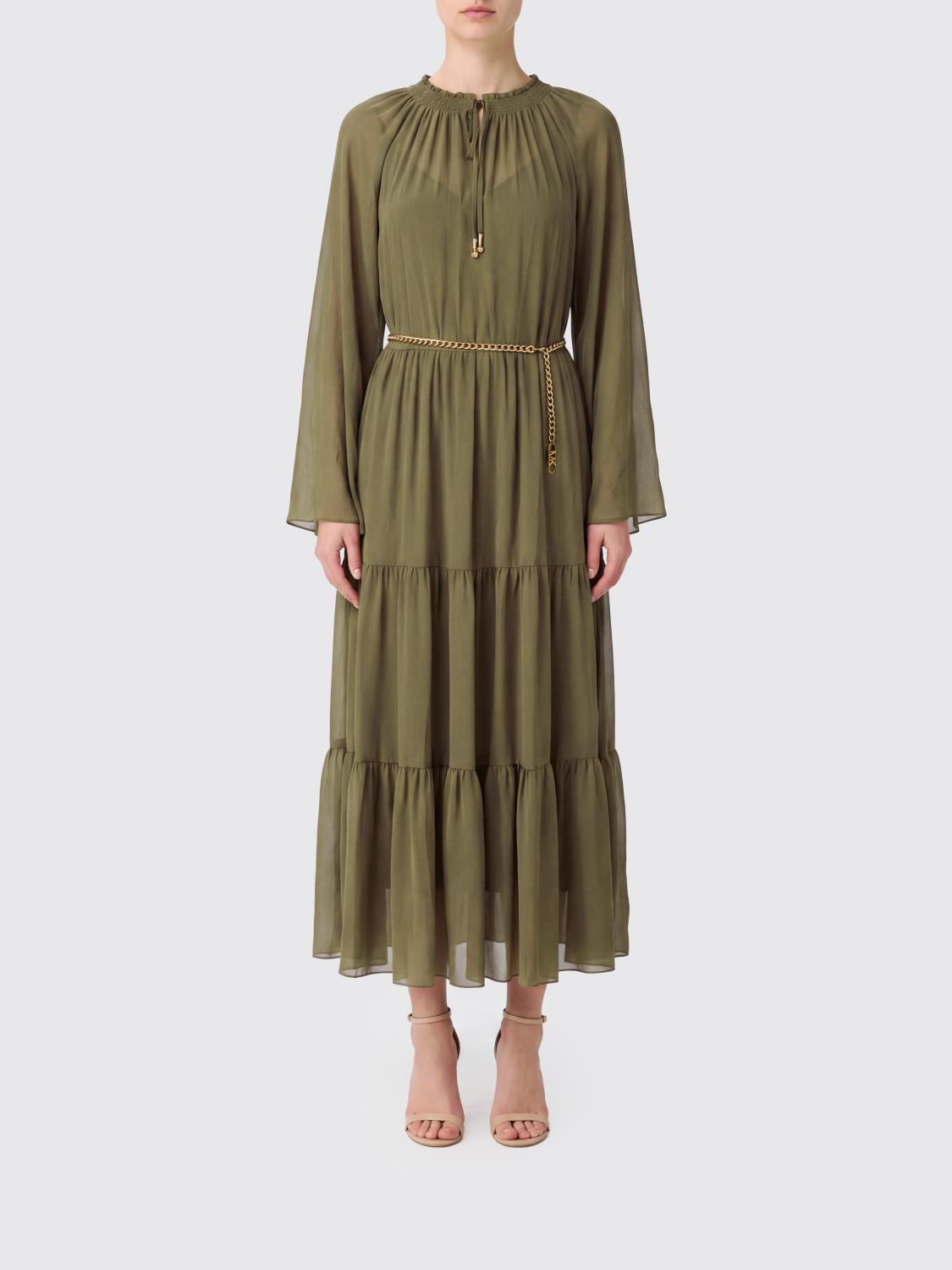 Michael Kors Midi Tunic in Recycled Fabric with Jewelled Belt
