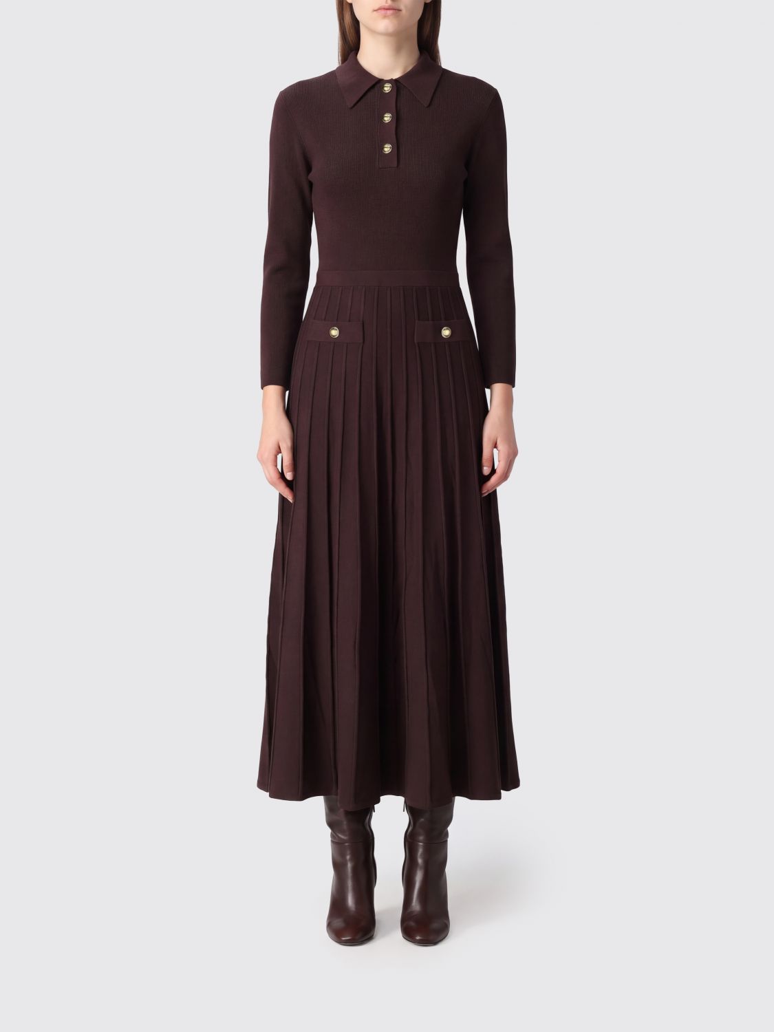 Michael Kors Midi Polo Dress in Ribbed-Knit Recycled Viscose