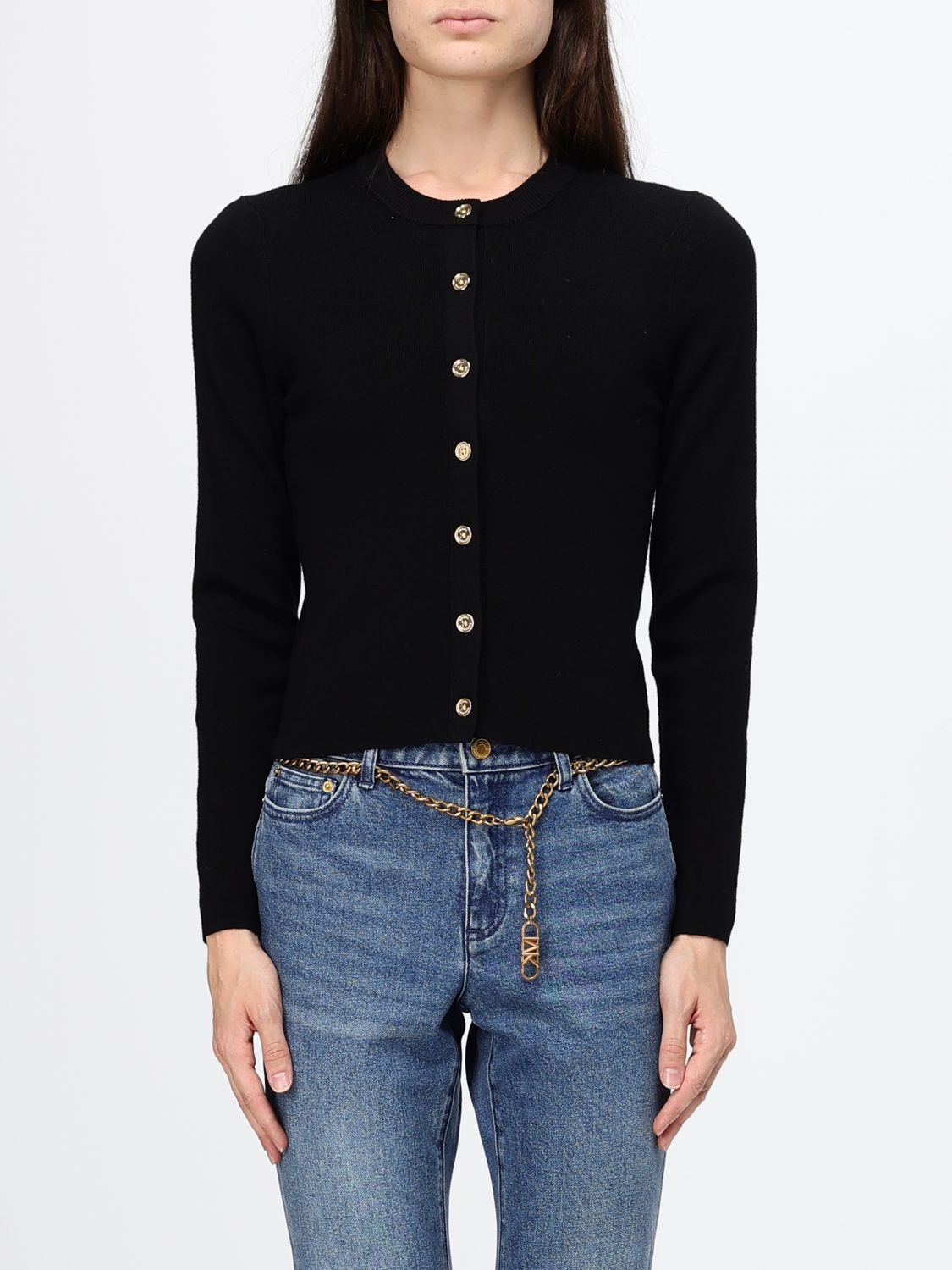 Michael Kors Cardigan aus Merinowollmischung mit Rundhalsausschnitt und Knopfverschluss