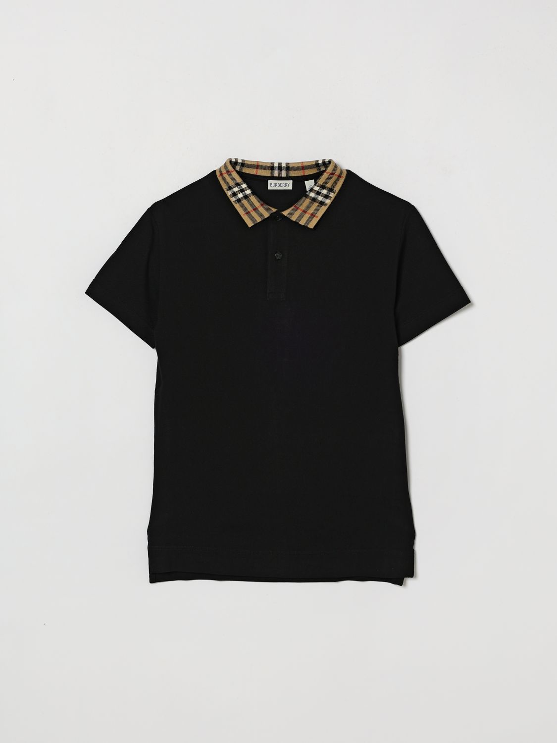 BURBERRY Poloshirt für Jungen aus Baumwolle mit Kragen im Karomuster