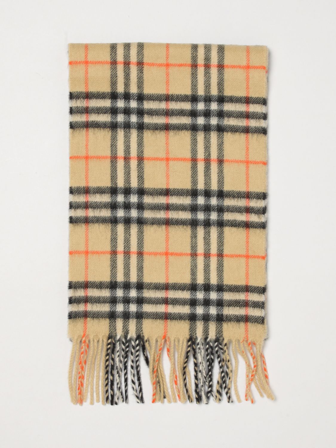 BURBERRY Vintage Check Kaschmirschal für Jungen mit Fransenrändern