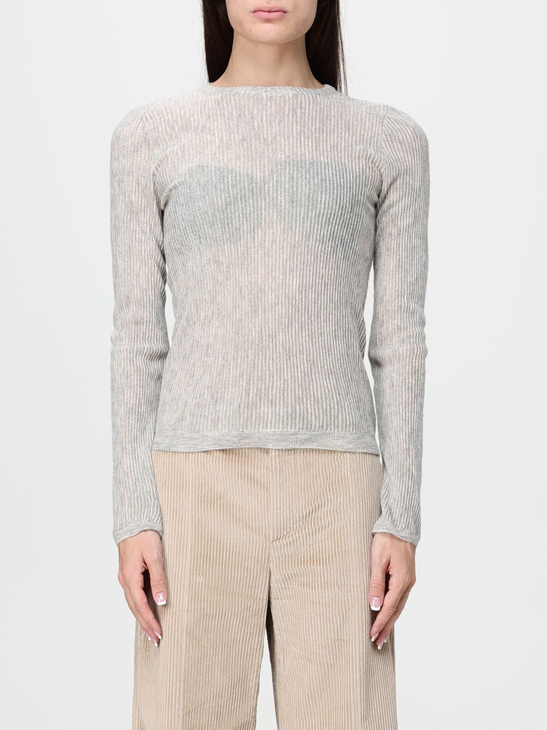 Brunello Cucinelli Slim Fit Silk and Alpaca Wool Crewneck Jumper