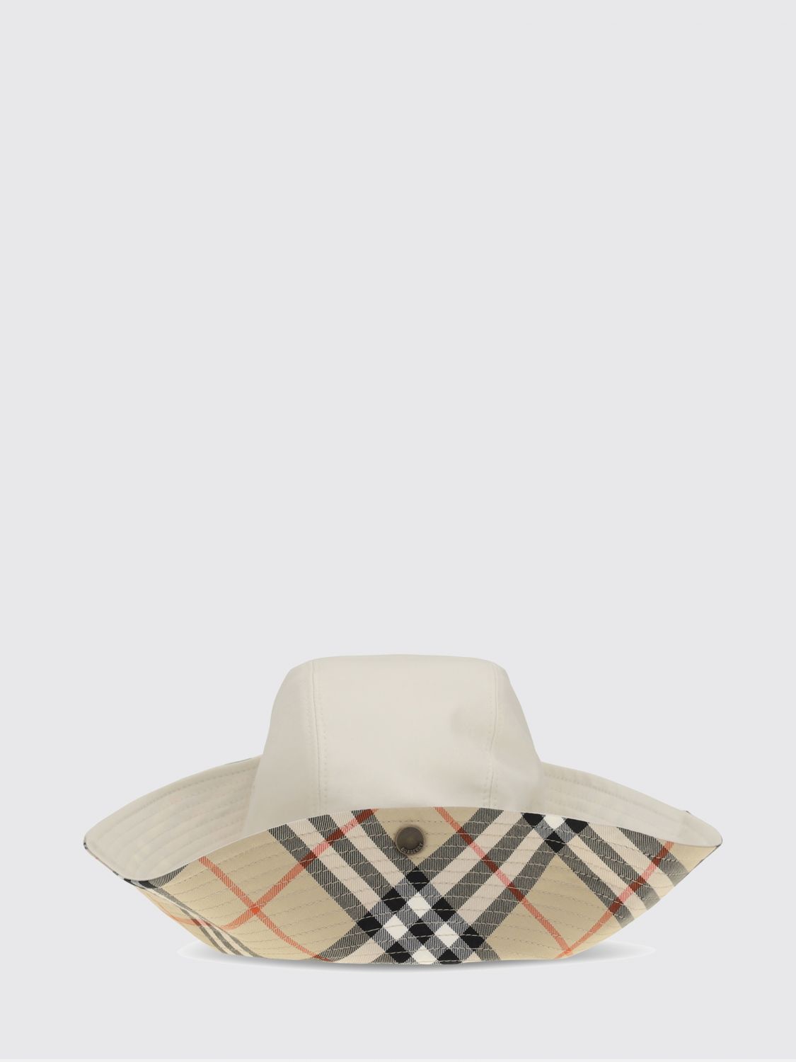 BURBERRY Vintage Check Cotton Bucket Hat with Wide Brim