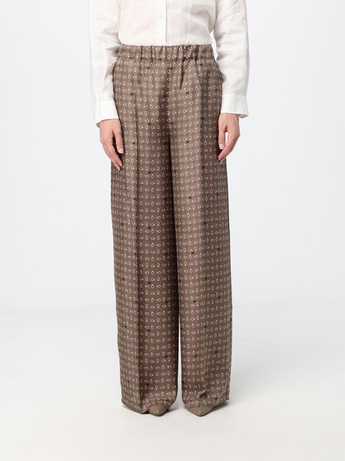MAX MARA Vischio Palazzo-Hose aus Seide mit Paisley-Print