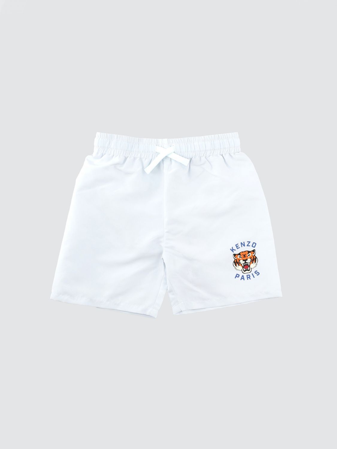 KENZO Boy's Swim Shorts in Polyester with Tiger Paris Logo