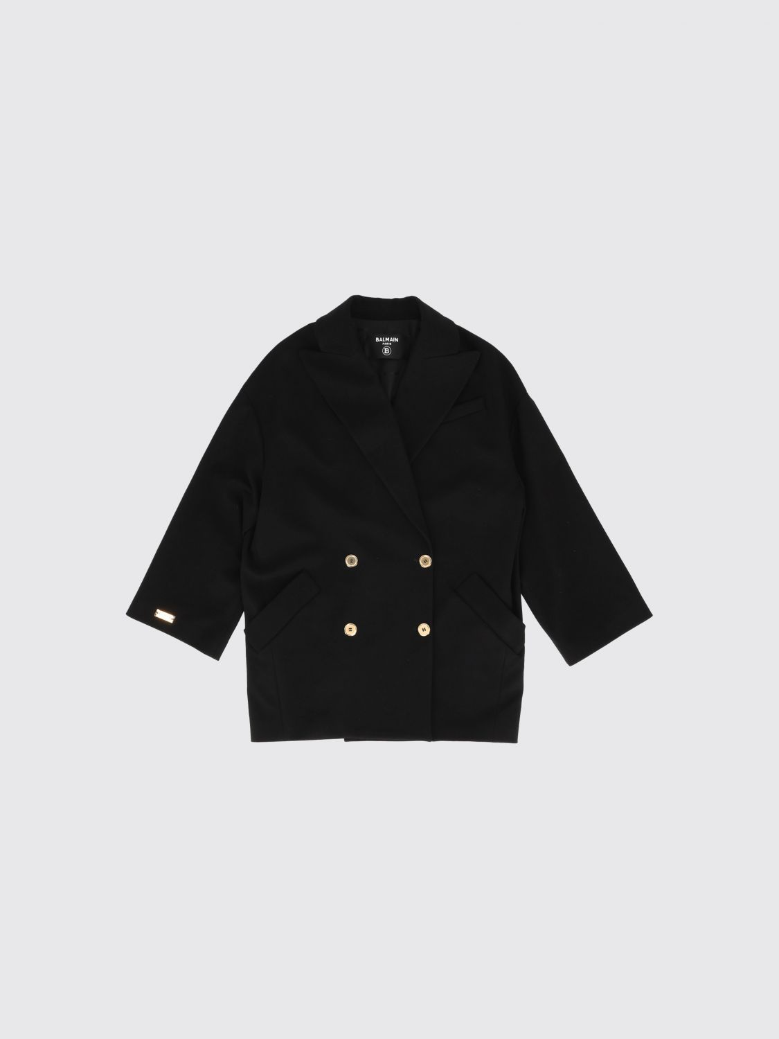 BALMAIN Coat Kids color Black