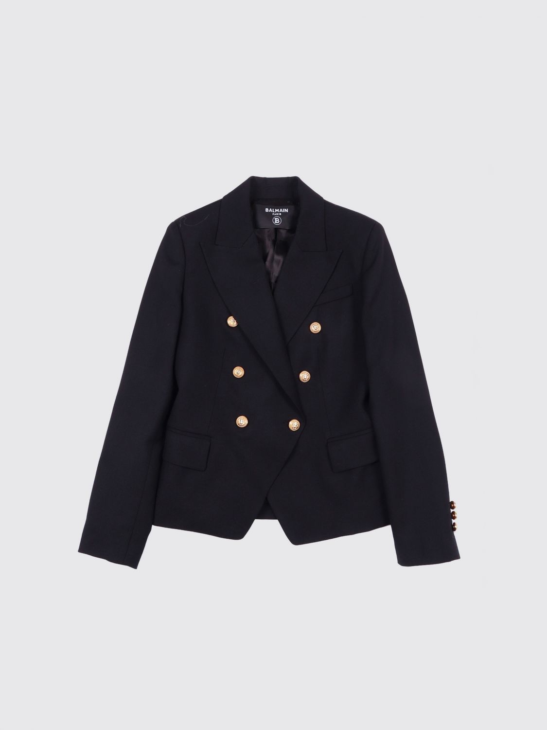 BALMAIN Zweireihiger Jungen-Blazer von aus reiner Schurwolle